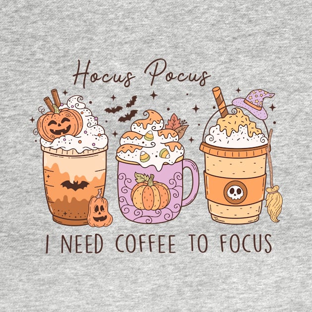 Retro Halloween Hocus Pocus I Need Coffee To Focus by nickymax915